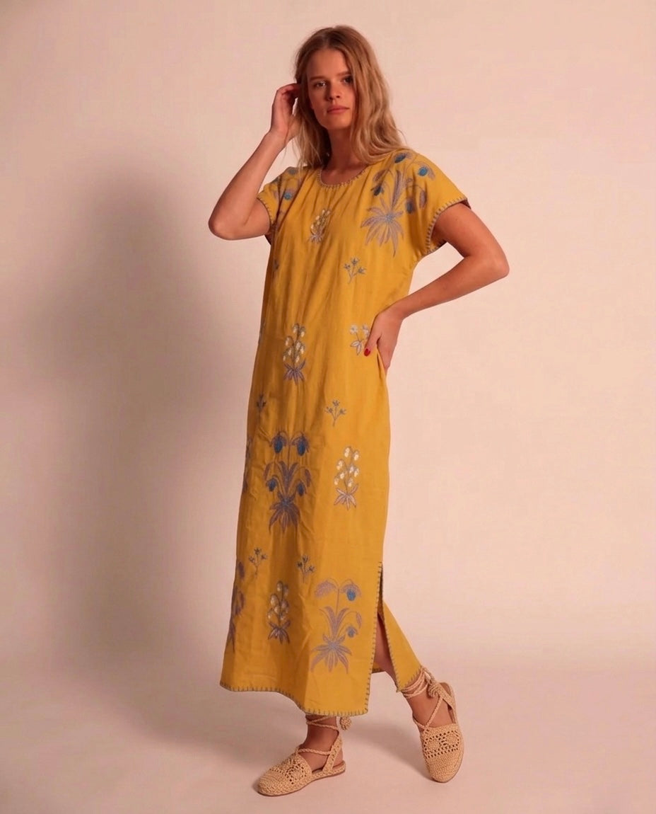 Kaftán vestido Mostaza