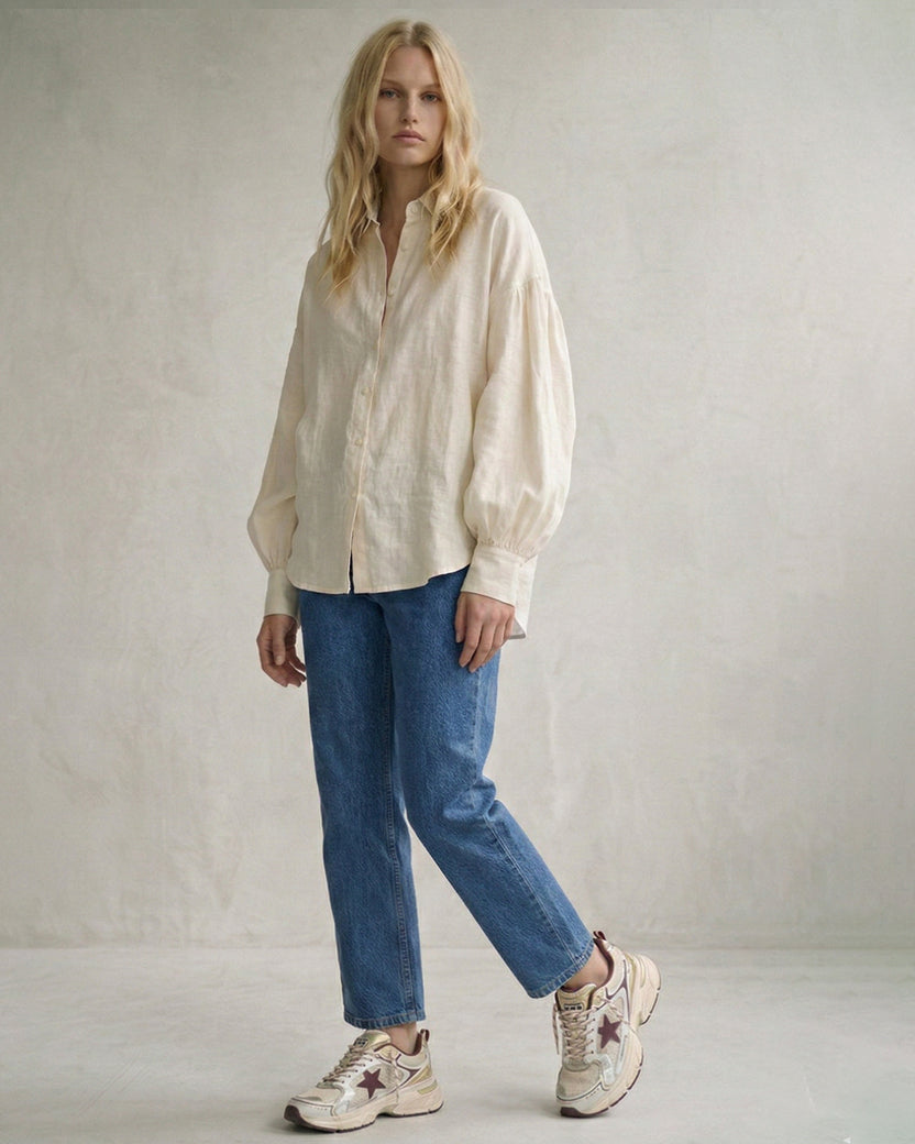 Camisa Lino Volumen arena (Pre-venta)