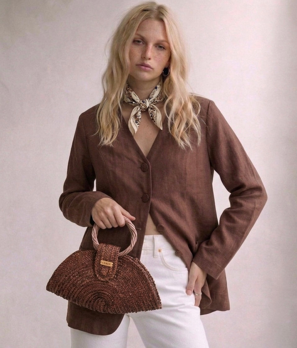 Blazer lino chocolate (PRE-VENTA)