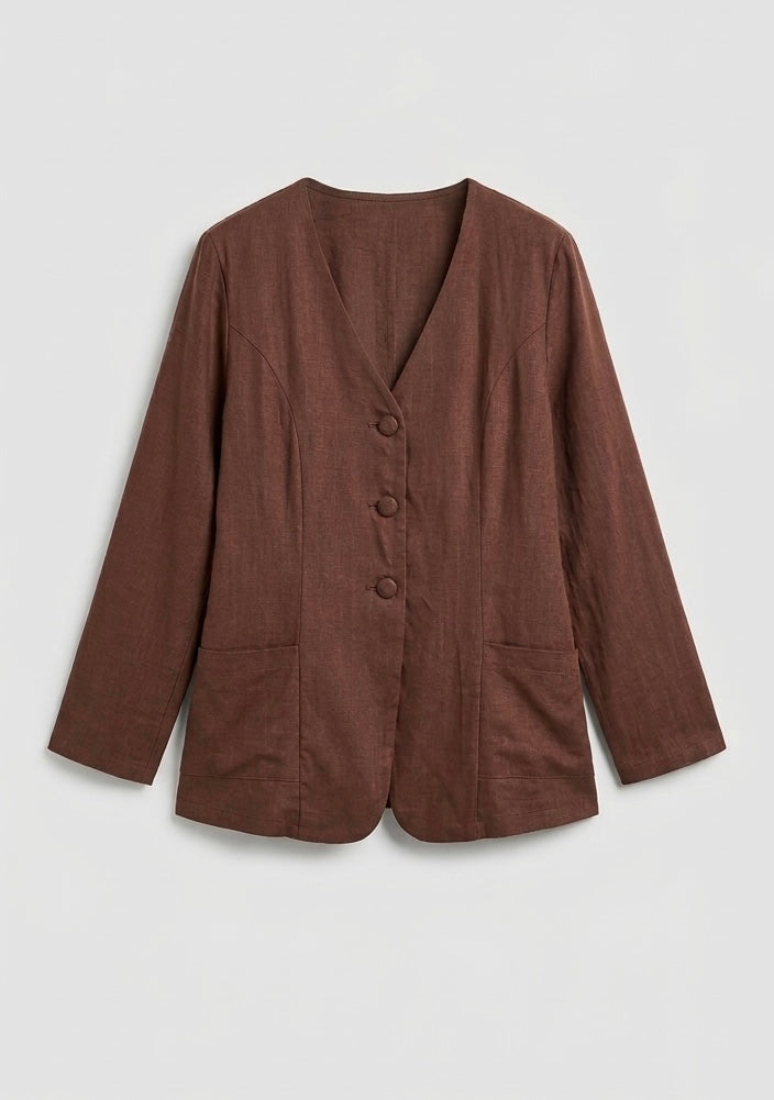 Blazer lino chocolate (PRE-VENTA)