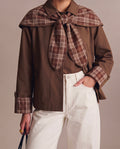 Gabardina lazo cuadros chocolate (PRE-ORDER)