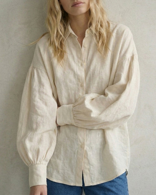 Camisa Lino Volumen arena (Pre-venta)