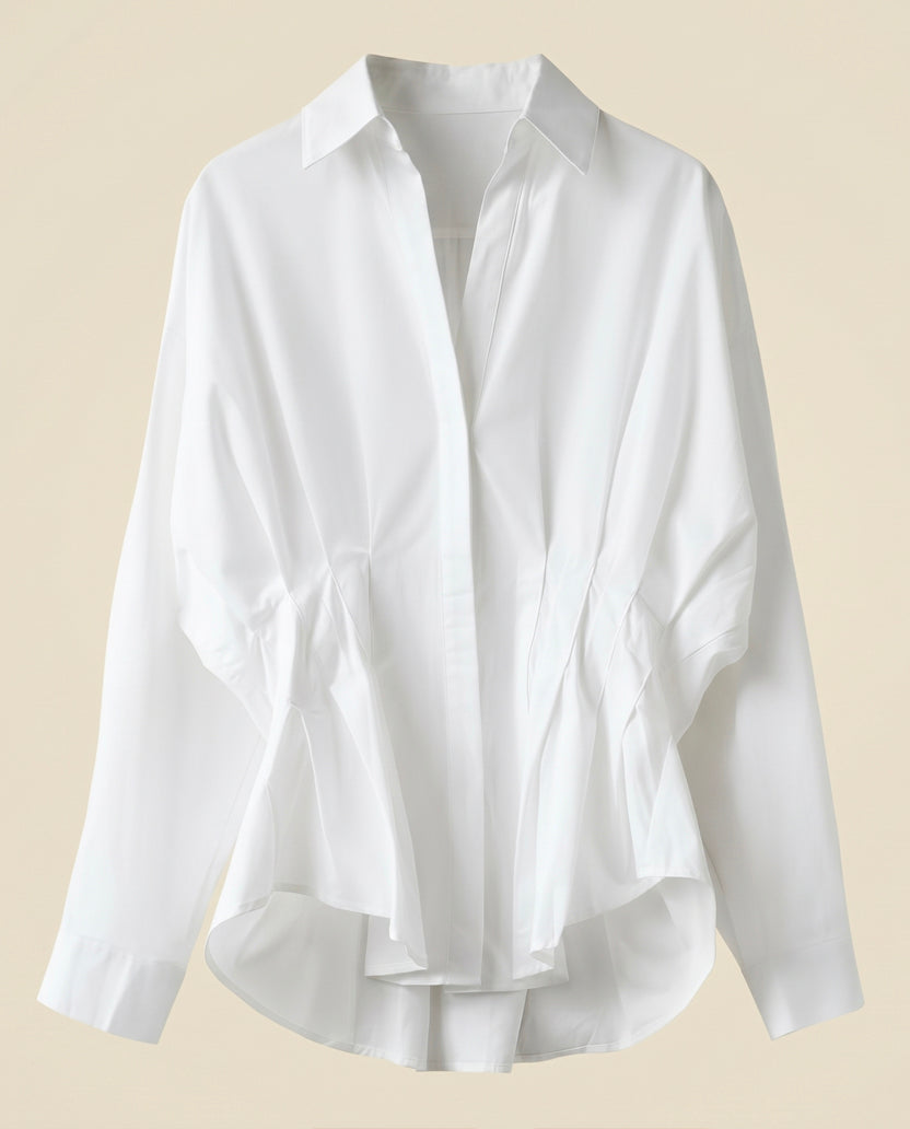 Camisa Blanca Entallada en Cintura