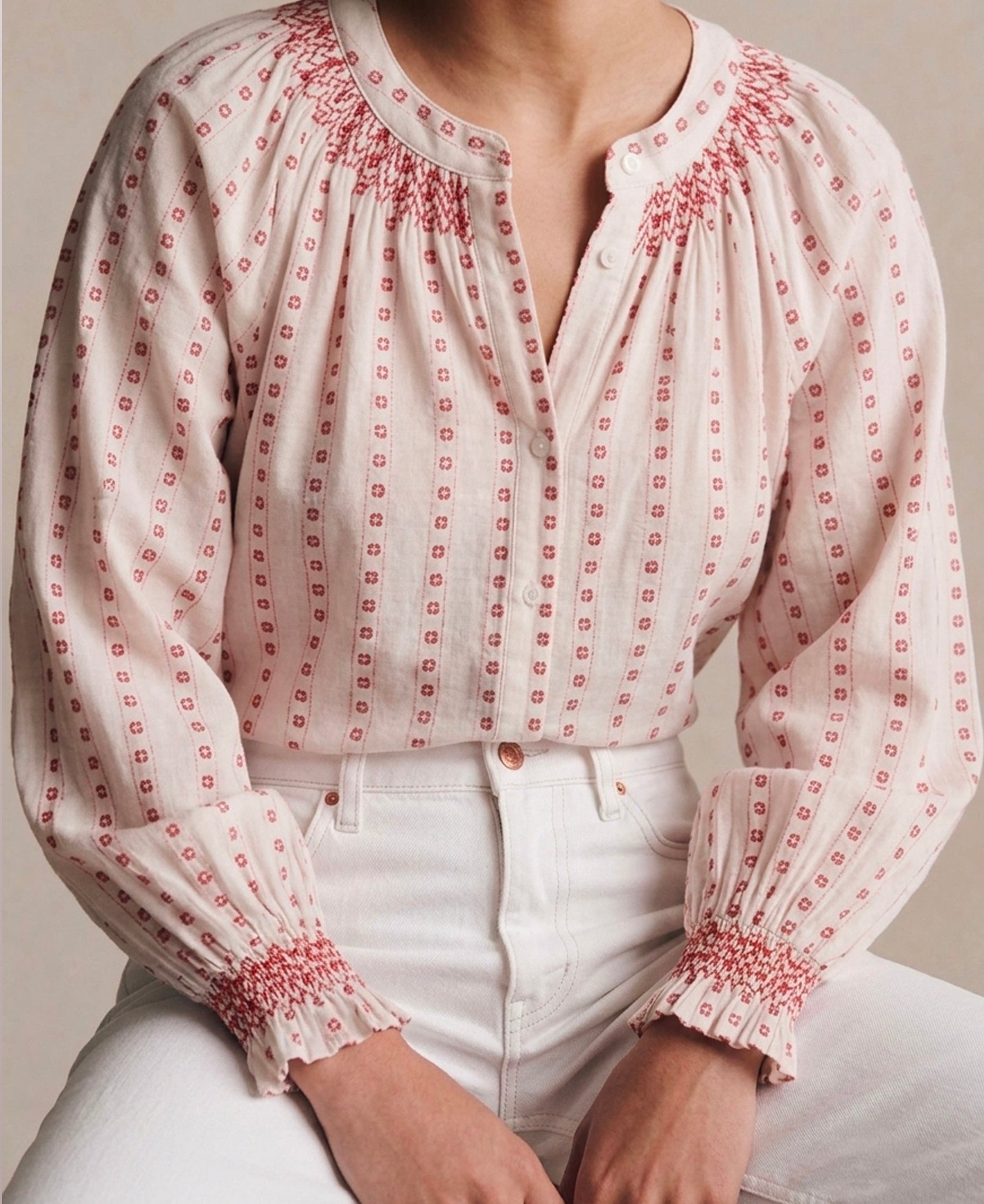 Camisa Bordado Frunces