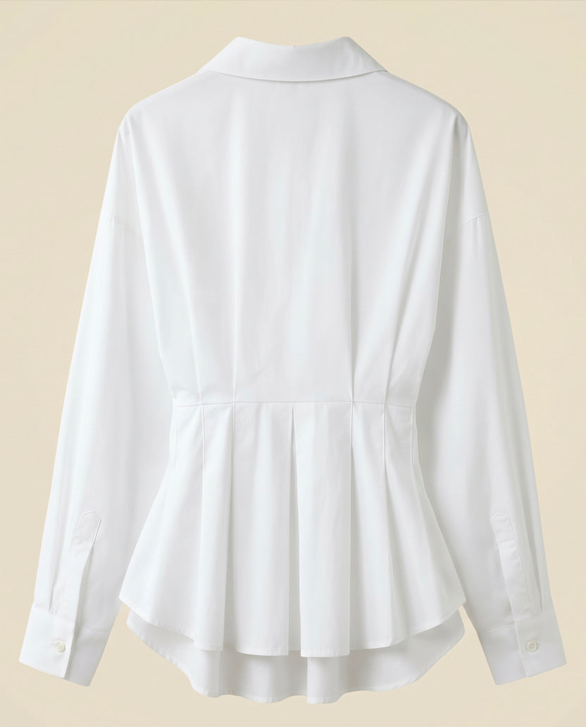 Camisa Blanca Entallada en Cintura