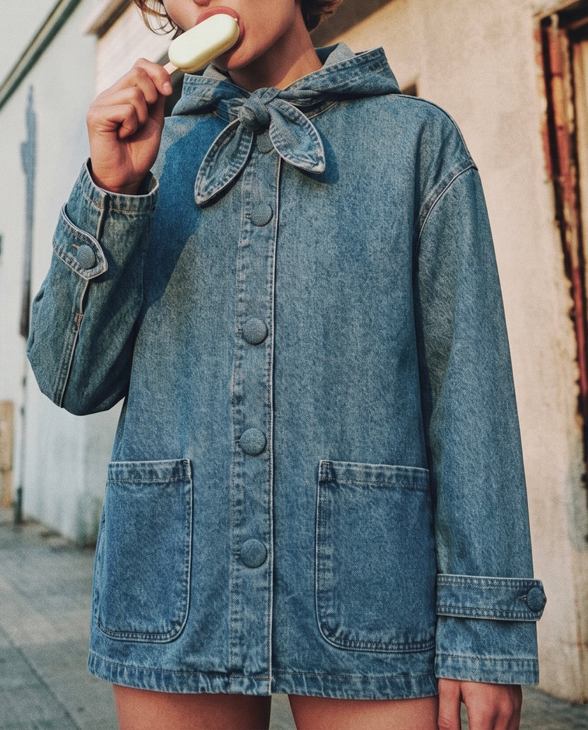Chaqueta denim capucha