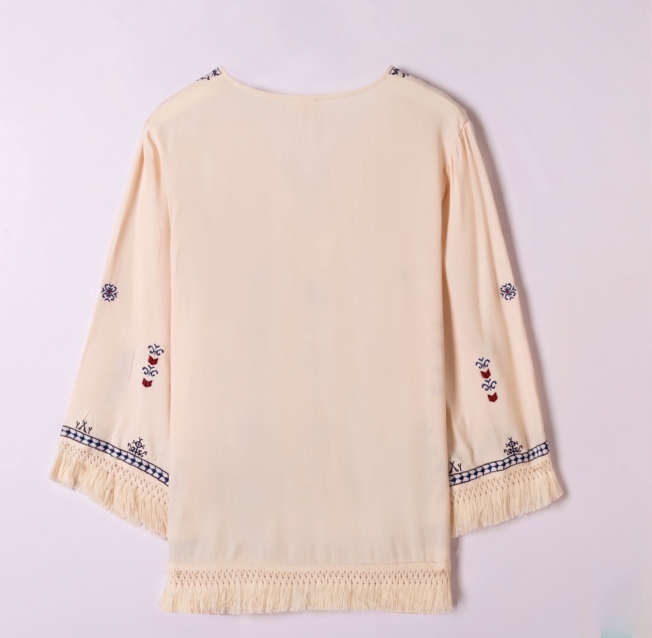 Blusa bordada flecos (PRE-ORDER)
