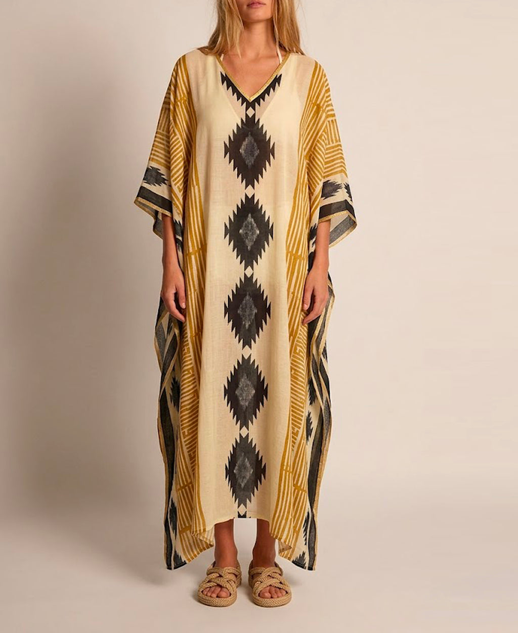 Kaftan mustard and black (PRE-ORDER)