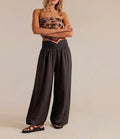 Pantalón lino negro