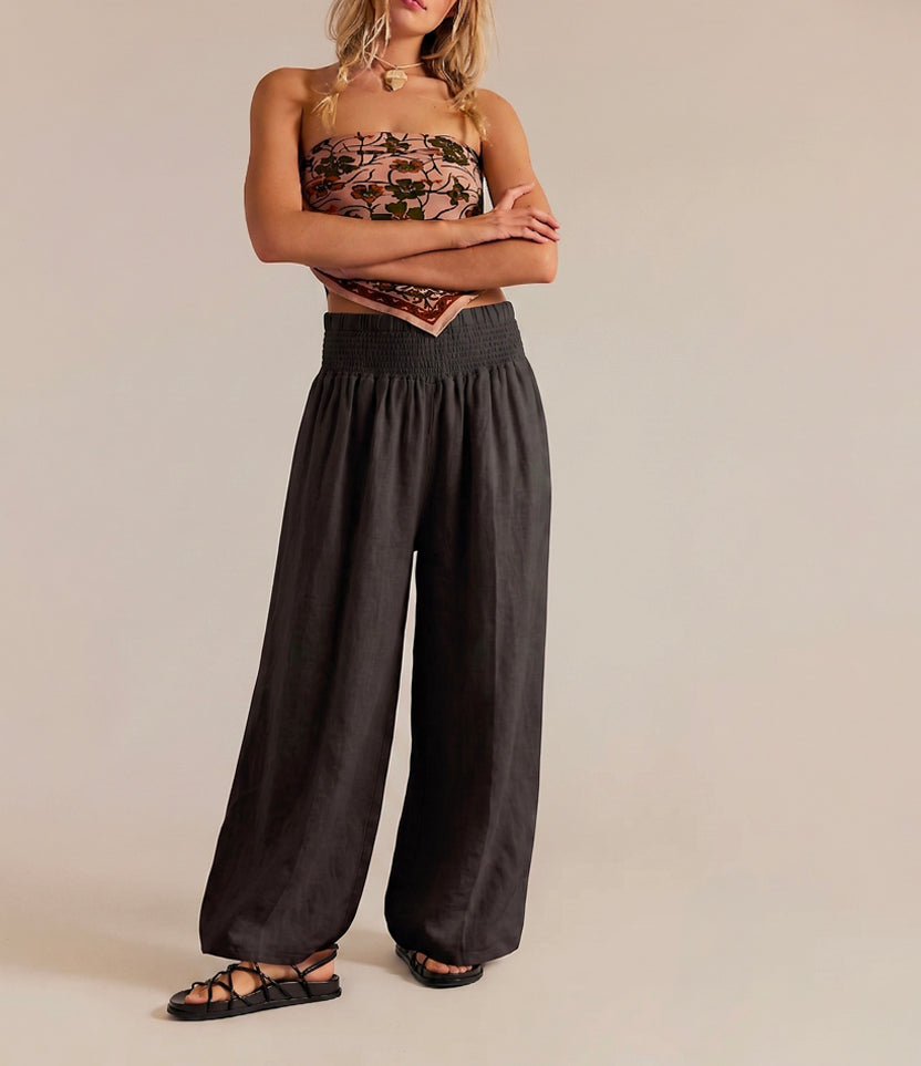 Pantalón lino negro