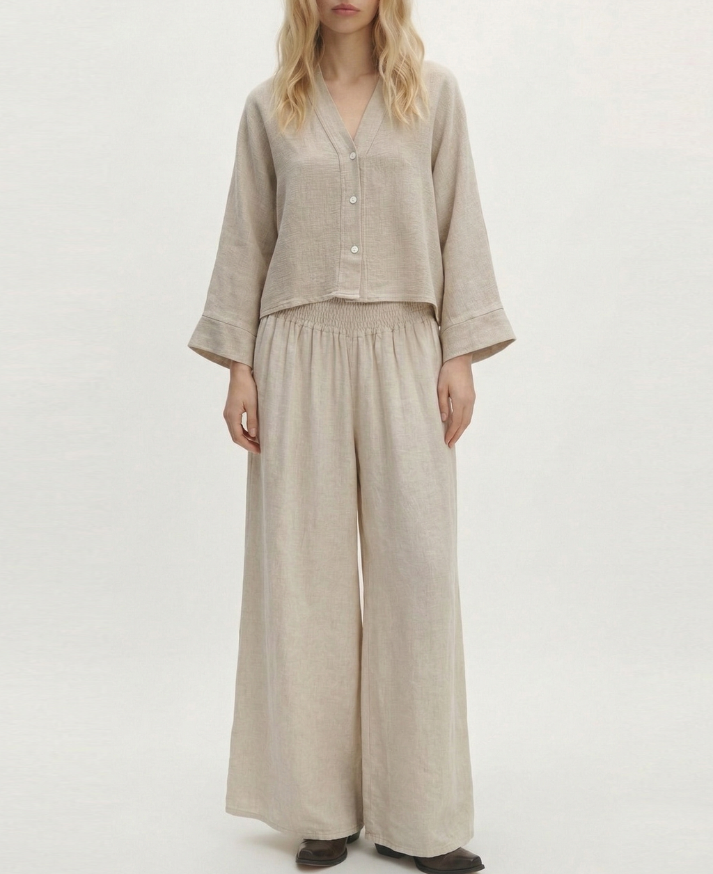 Pantalón lino arena (PRE-VENTA)