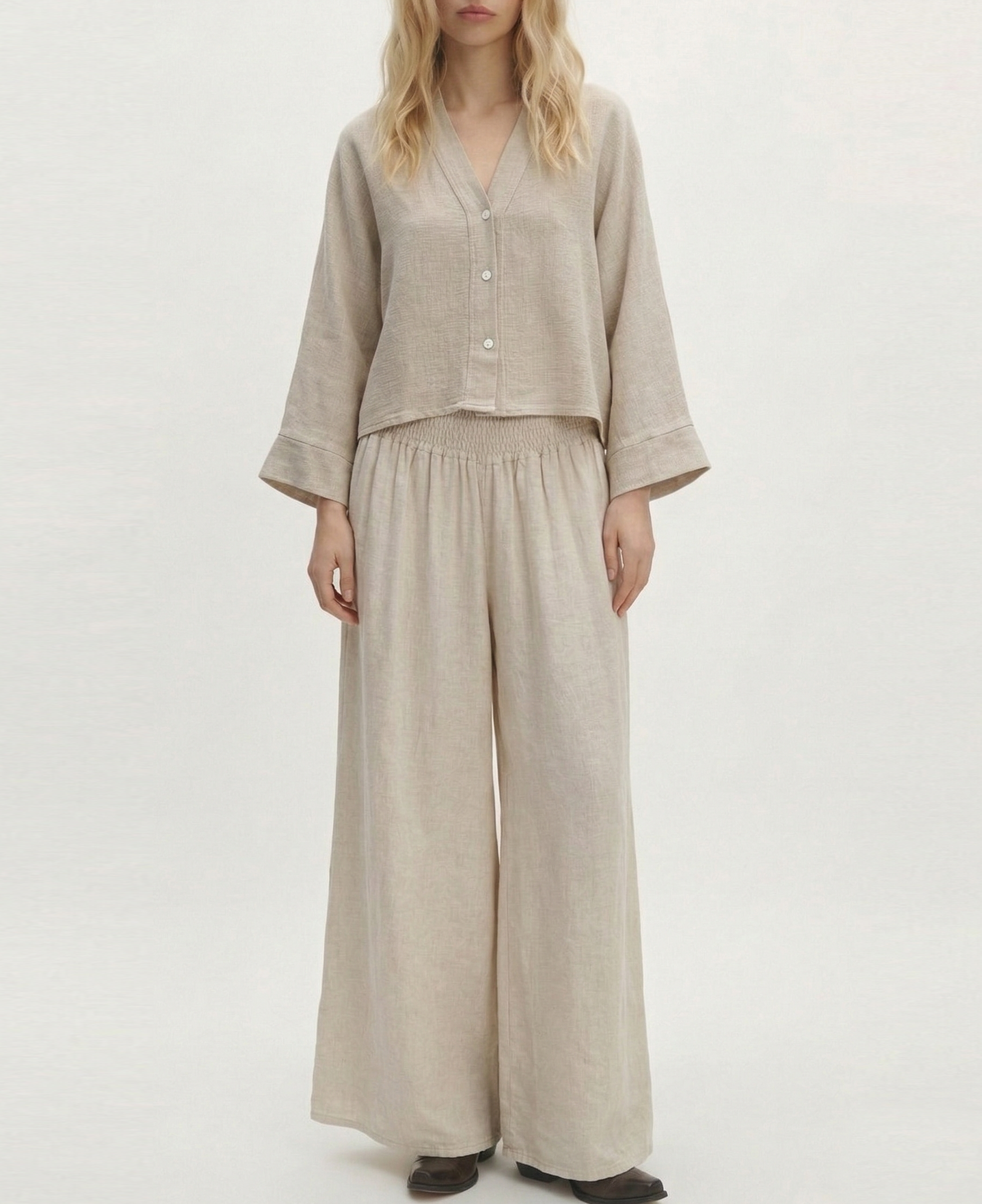 Pantalón lino arena (PRE-VENTA)