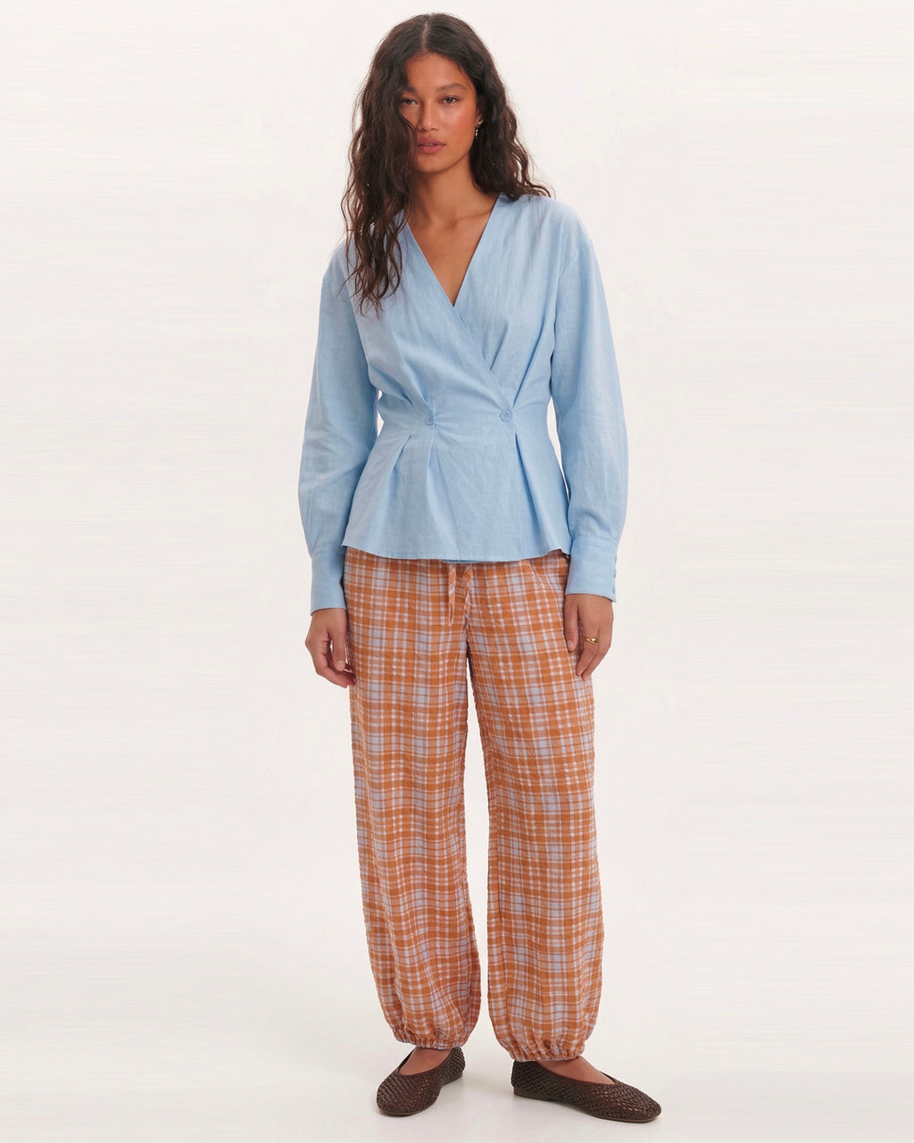 Pantalón cuadros Bombacho orange