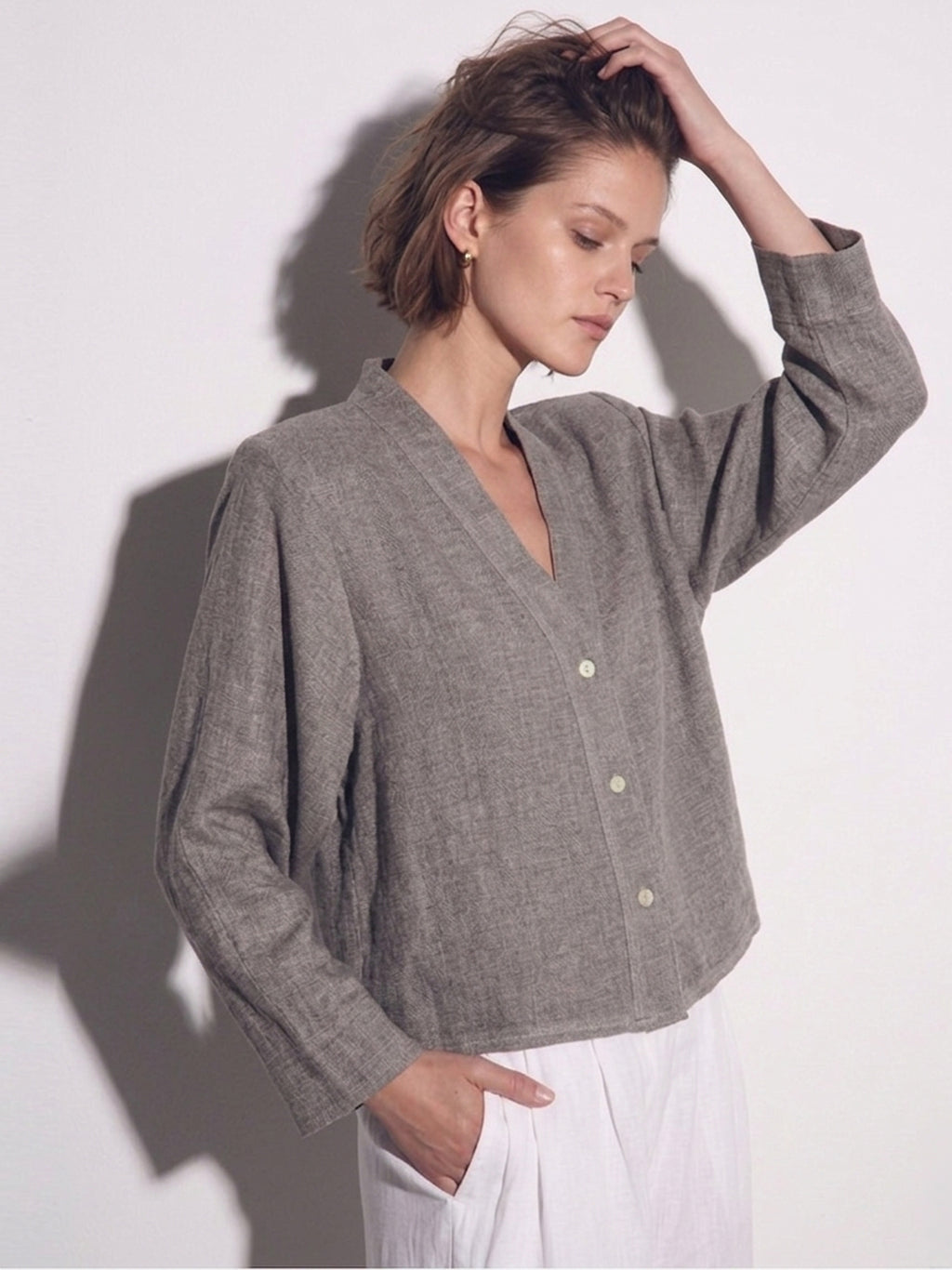 Camisa botones lino