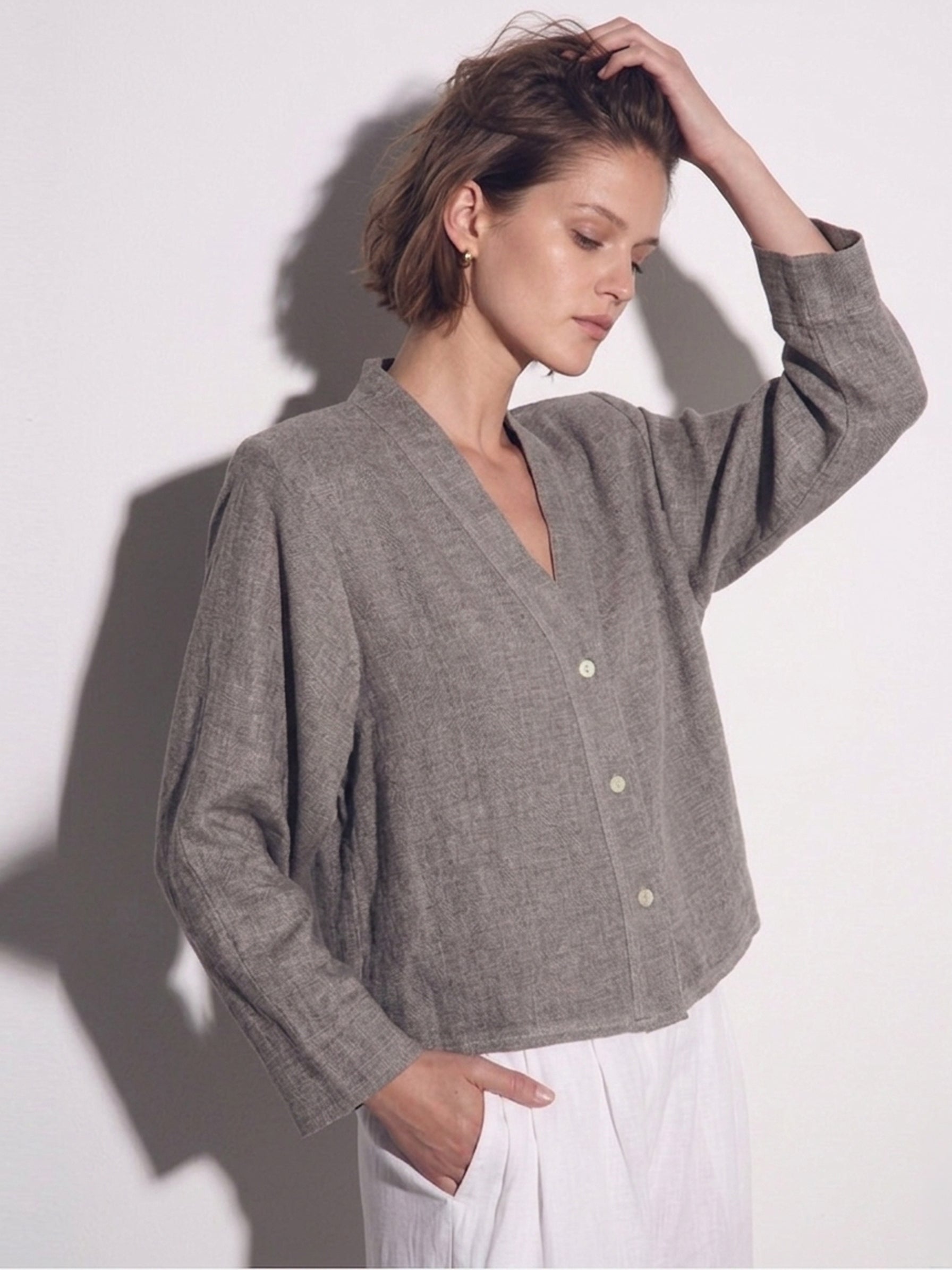 Camisa botones lino