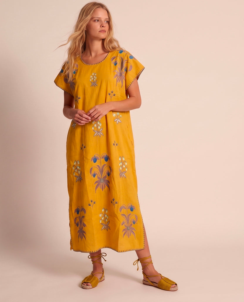 Kaftán vestido Mostaza