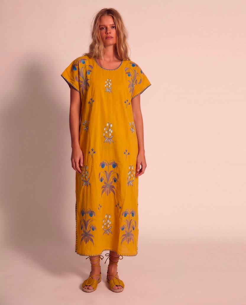 Kaftán vestido Mostaza