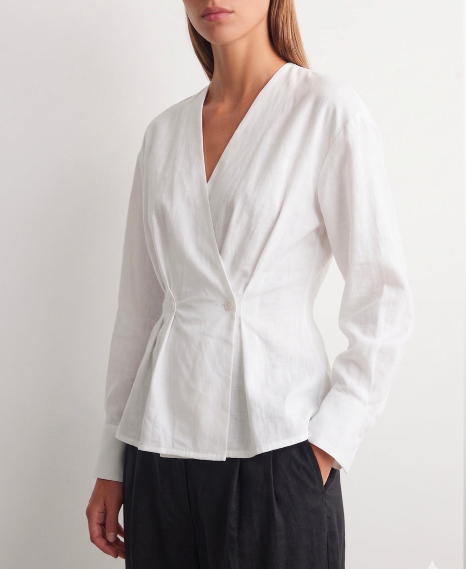 Camisa estruturada com pinças