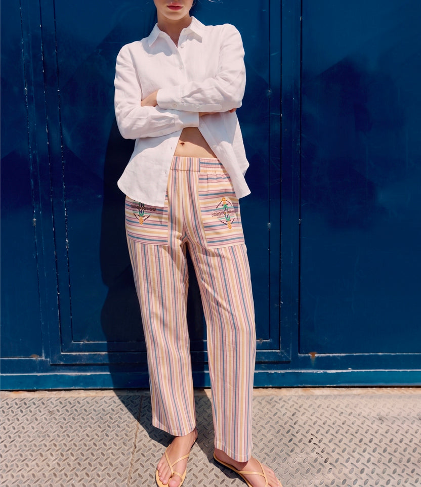 Pantalón navajo amarillo – look completo