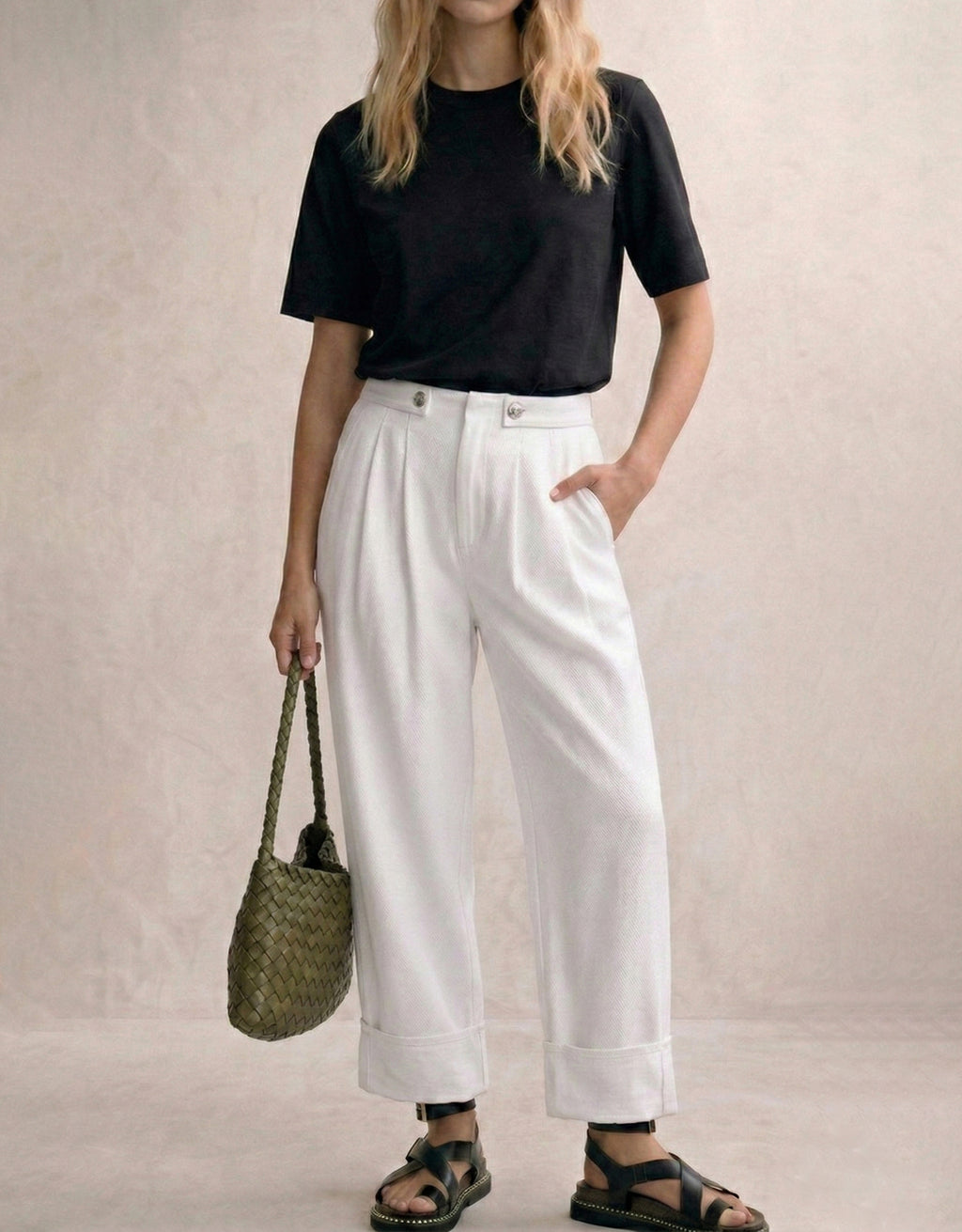 Jeans Blancos tiro alto (PRE-VENTA)