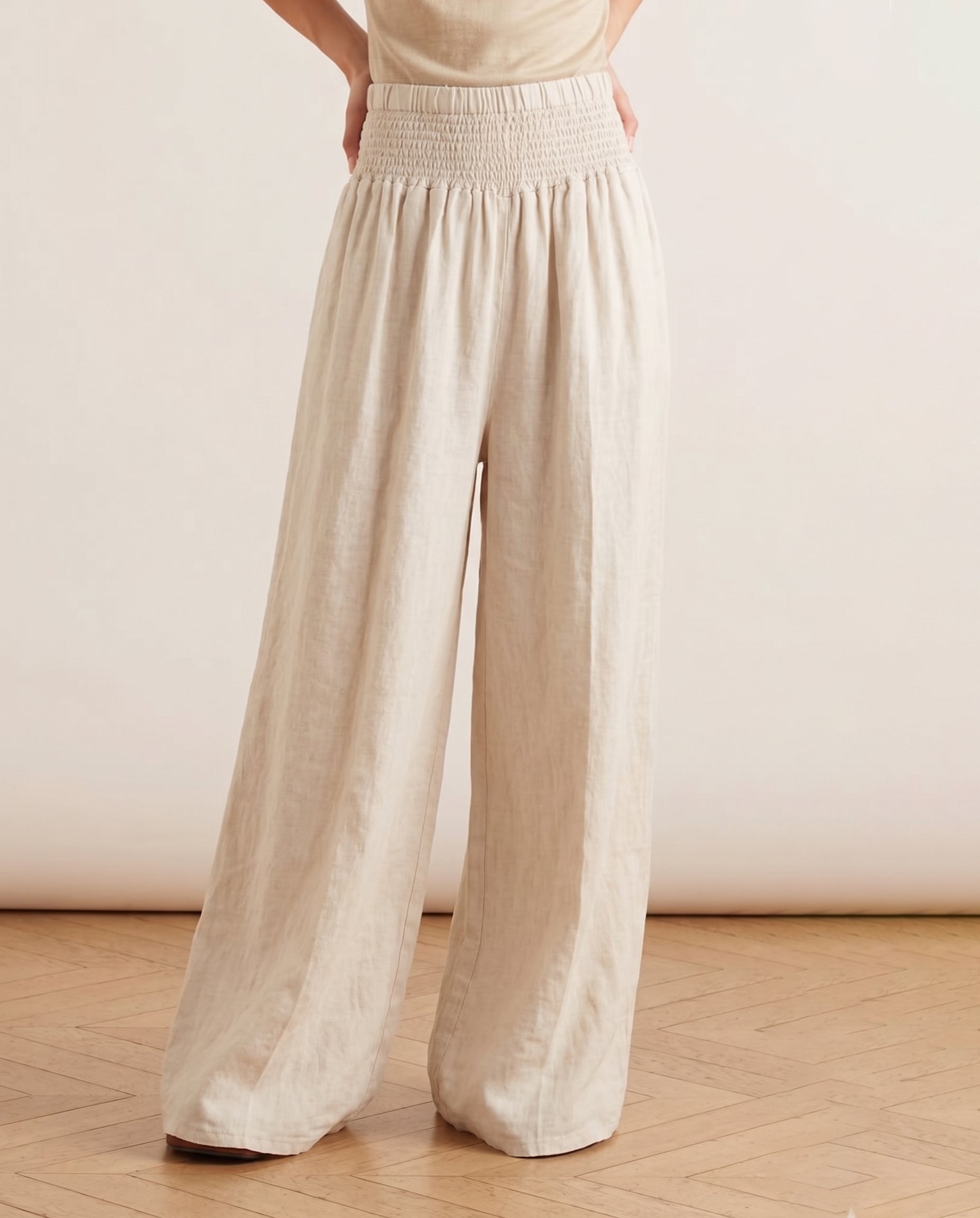 Pantalón lino arena
